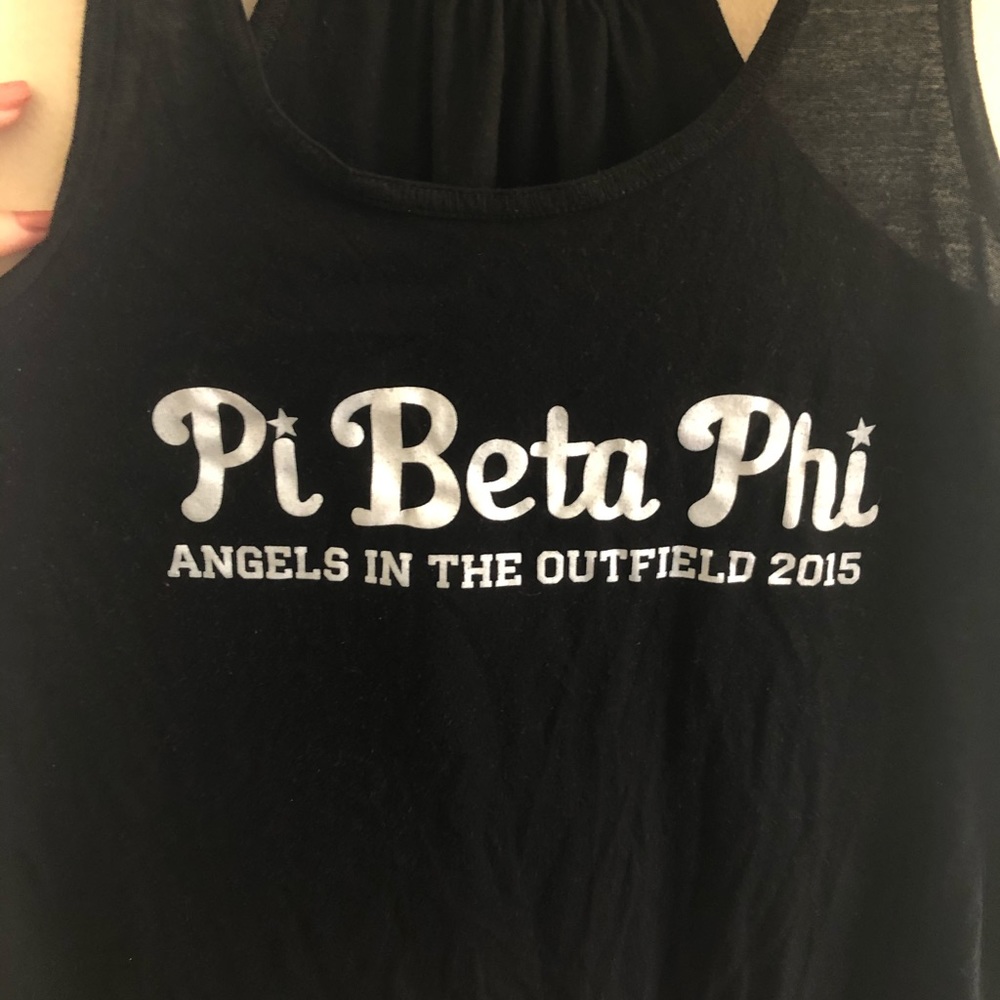 Pi Beta Phi Black Tank Top Angels in the Outfield